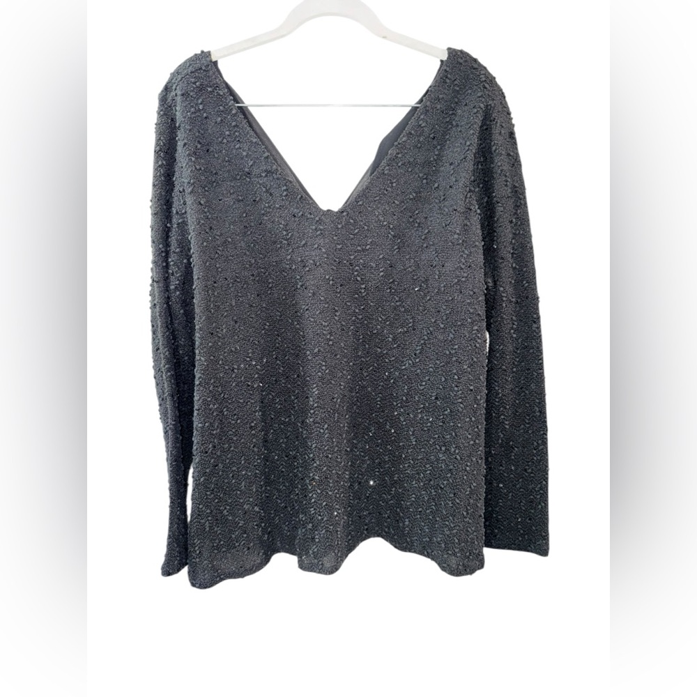 Jennifer Lopez Black Sequin Sweater